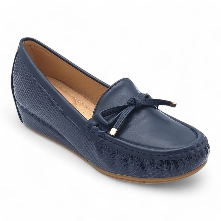 TTP Women Round Toe Wedge Heel Loafers JSF126