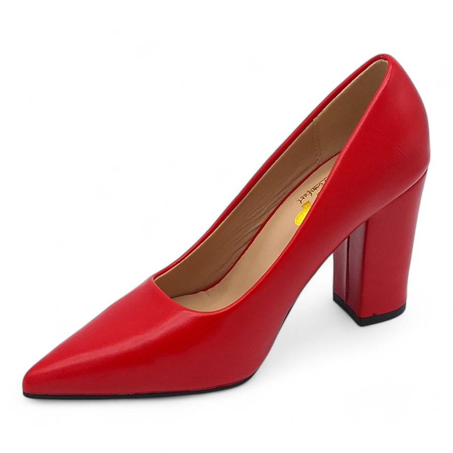 TTP Women PU Point Toe Slip On High Block Heels JSF111