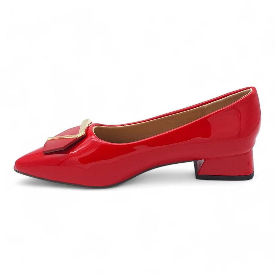 TTP Women Patent PU Low Block Heels JSF116