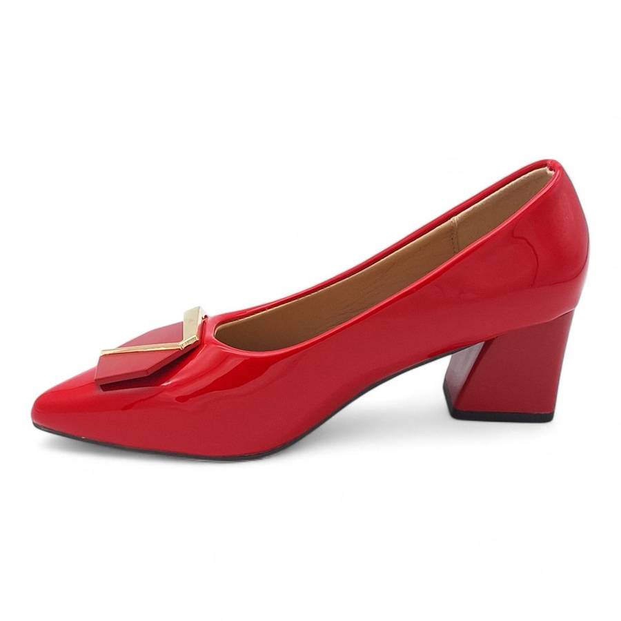TTP Women Patent PU Block Heel Courts JSF117