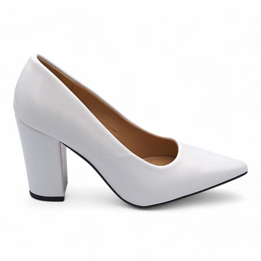 TTP Women PU Point Toe Slip On High Block Heels JSF111
