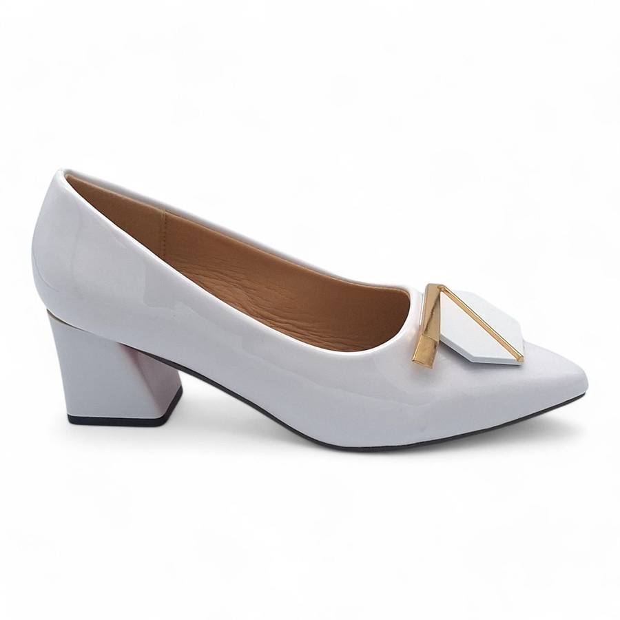 TTP Women Patent PU Block Heel Courts JSF117