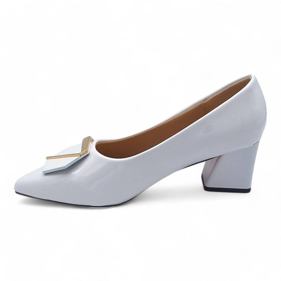 TTP Women Patent PU Block Heel Courts JSF117