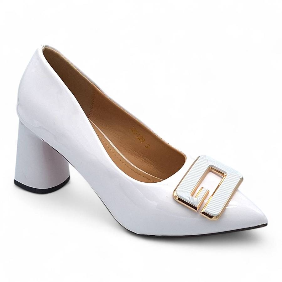 TTP Women Patent PU Block Heel Courts - JSF129