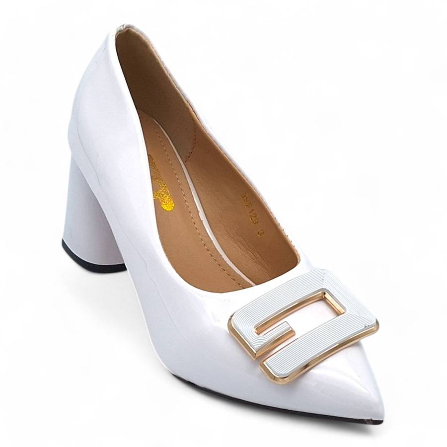 TTP Women Patent PU Block Heel Courts - JSF129