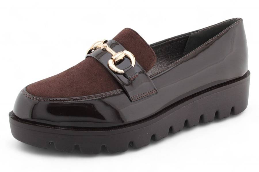 TTP Women Platform Round Toe Loafers with Link Decor HT2422-5