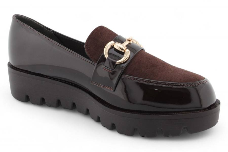TTP Women Platform Round Toe Loafers with Link Decor HT2422-5