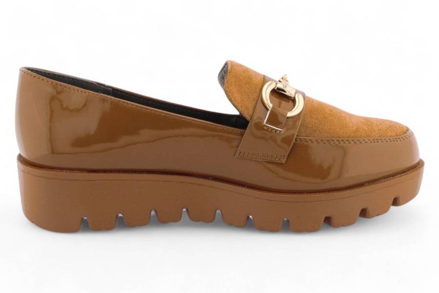 TTP Women Platform Round Toe Loafers with Link Decor HT2422-5