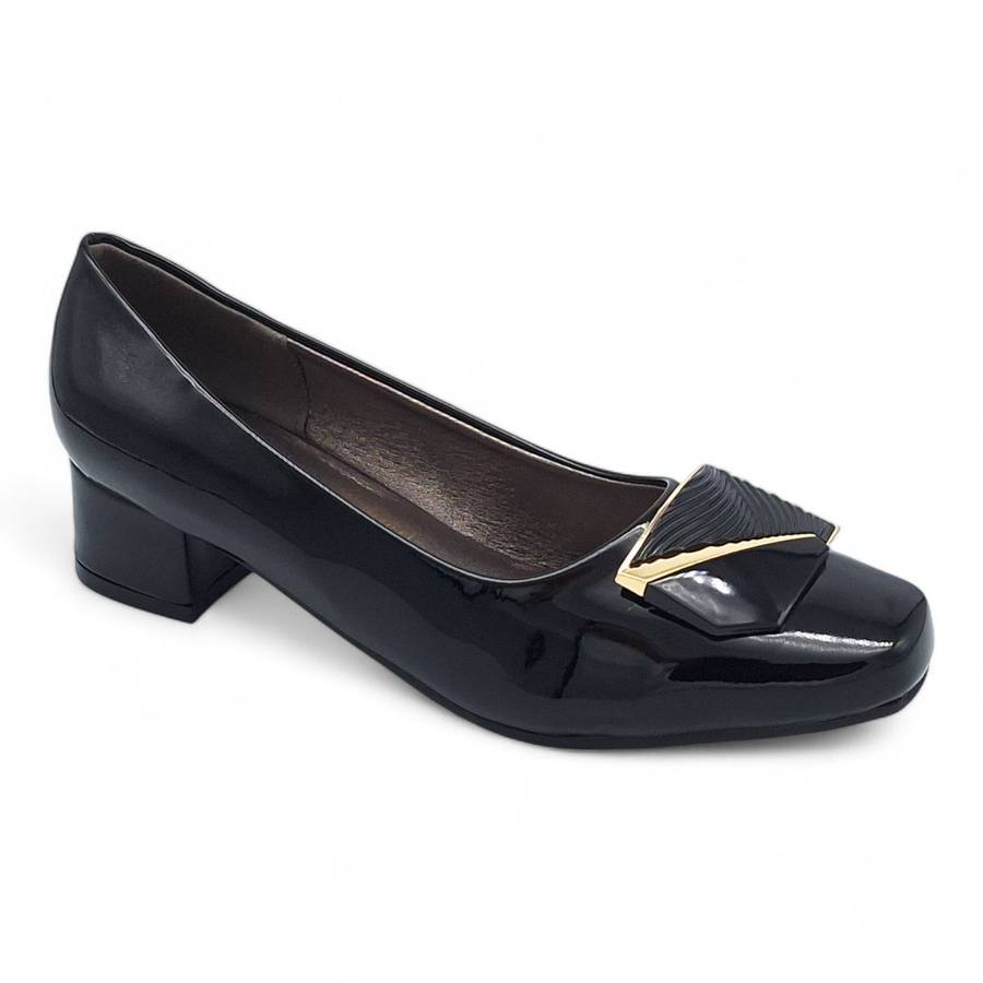 TTP Women Patent PU Square Toe Low Block Heel HT240510