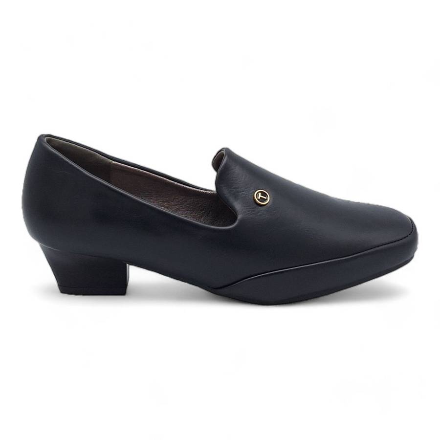 TTP Women Black PU Square Toe Block Heels HT727-5