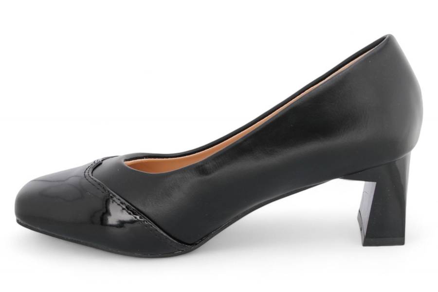 TTP Women PU Rectangular Flare Block Heel with Wingtip JSF101