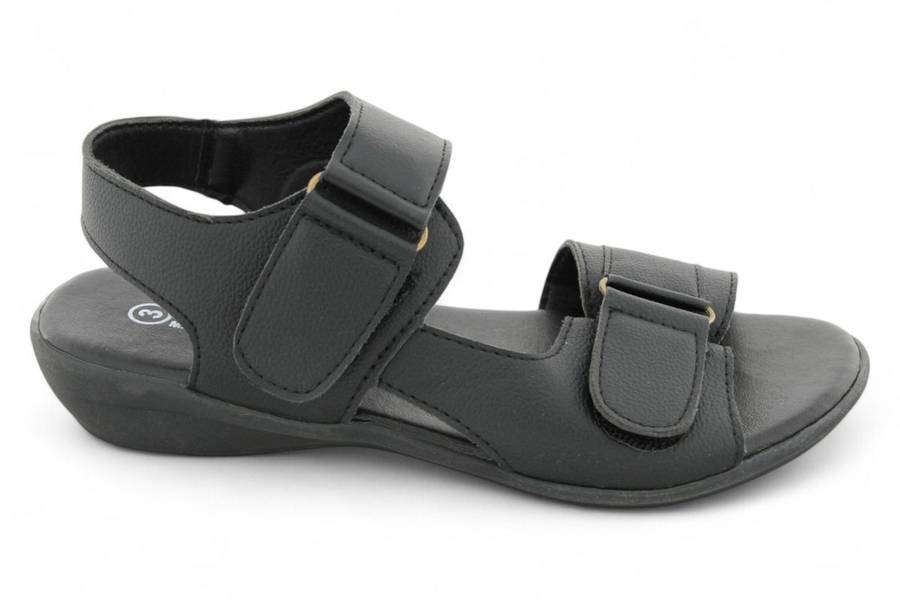 ALXIR Women Black Classic Hook and Loop Sandals PSL4548