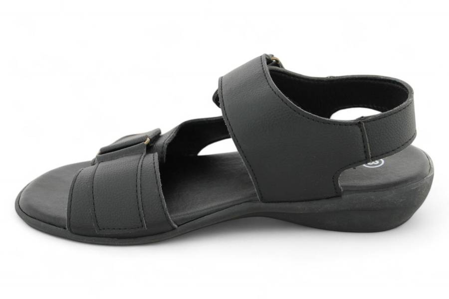 ALXIR Women Black Classic Hook and Loop Sandals PSL4548