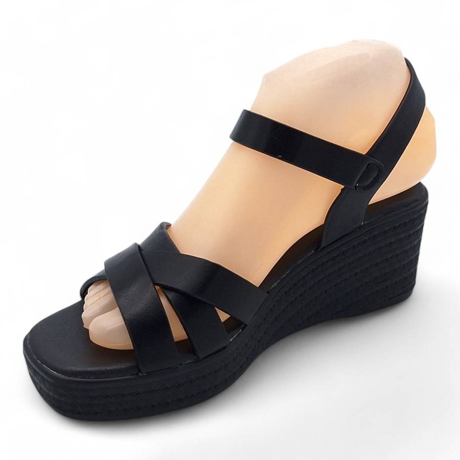 TTP Women Platform Wedge Heel Sandal with Ankle Strap XB2399-2