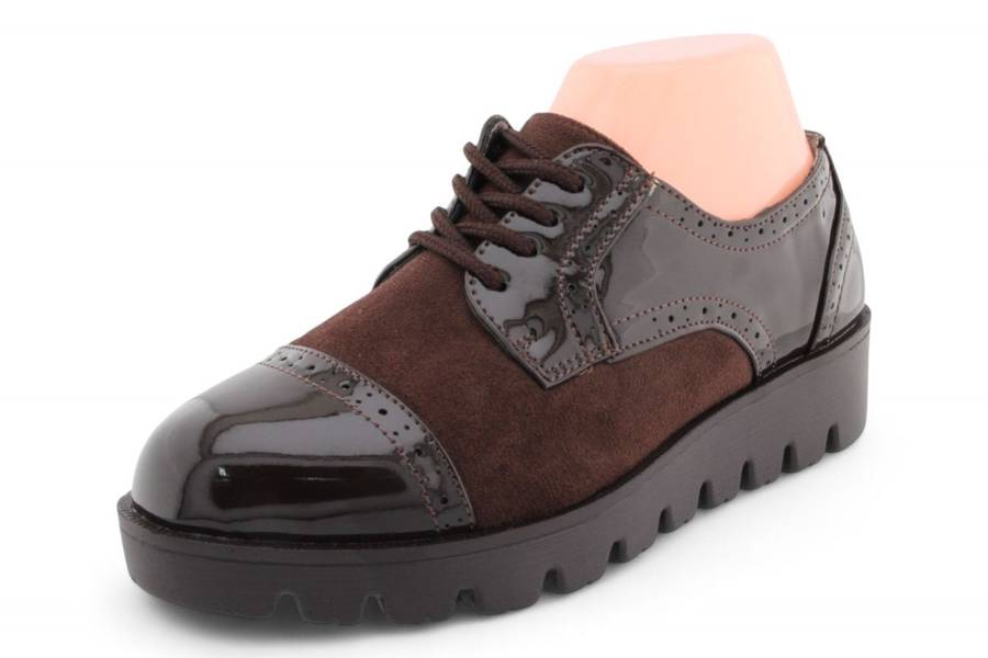 TTP Women Round Toe Platform Cap Toe Brogue Derby HT2422-1