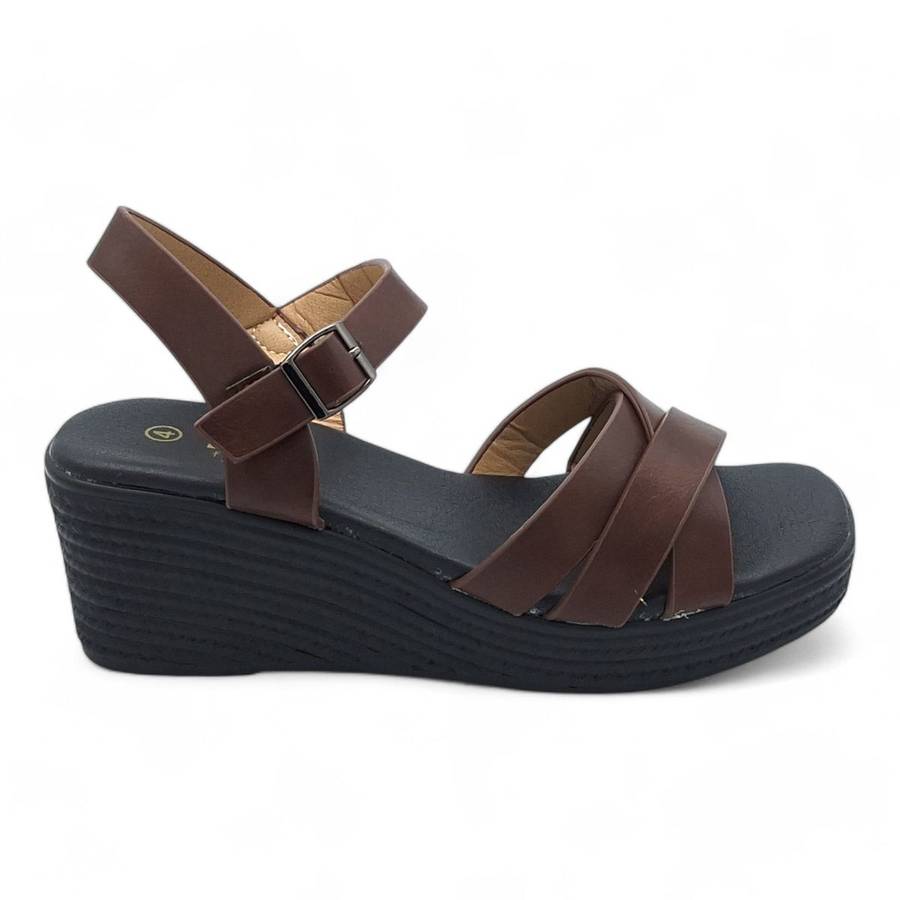 TTP Women Platform Wedge Heel Sandal with Ankle Strap XB2399-2