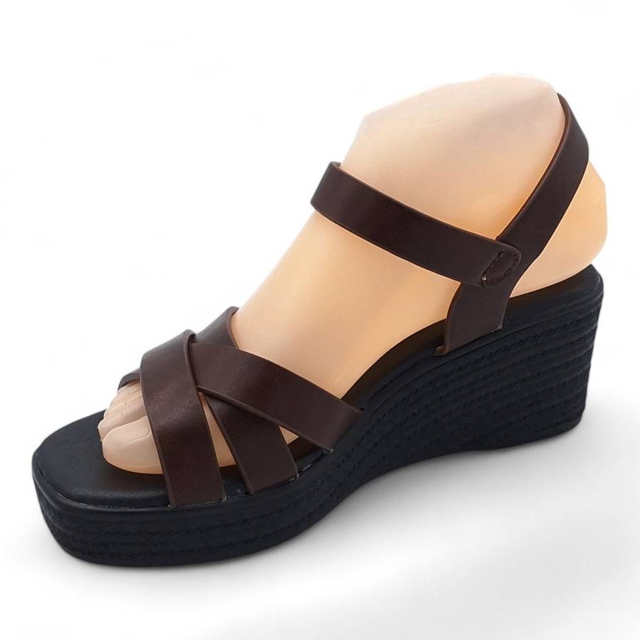 TTP Women Platform Wedge Heel Sandal with Ankle Strap XB2399-2