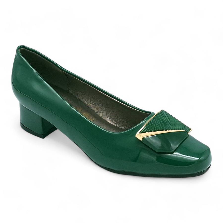 TTP Women Patent PU Square Toe Low Block Heel HT240510