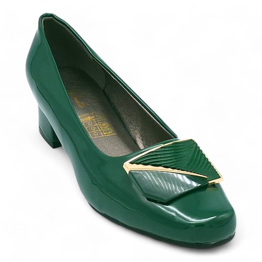 TTP Women Patent PU Square Toe Low Block Heel HT240510