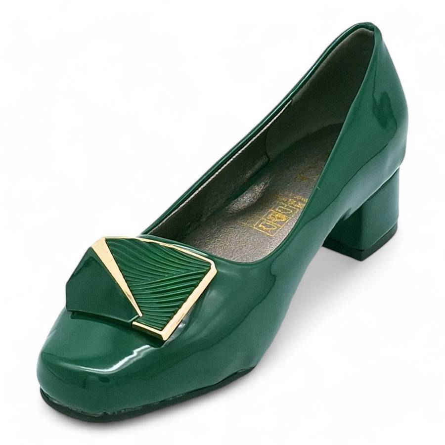TTP Women Patent PU Square Toe Low Block Heel HT240510