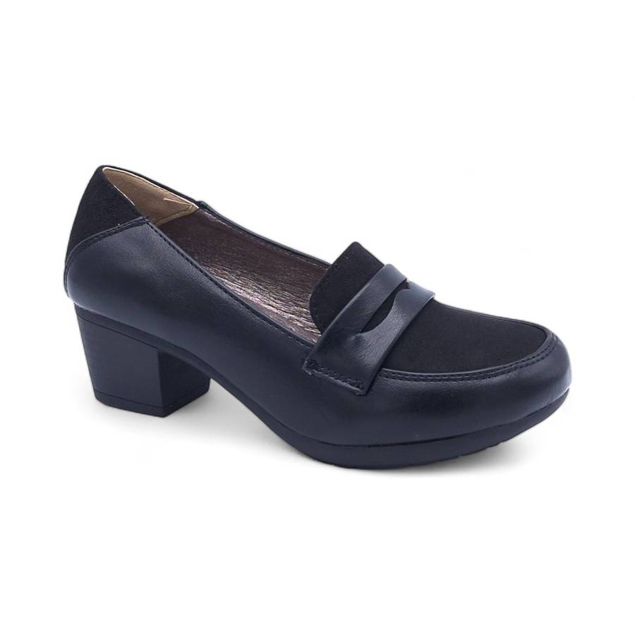 TTP - Women's Classic Block Heel Courts with PU Suede Vamp - HT3803