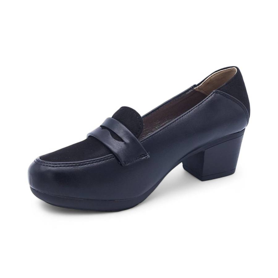 TTP - Women's Classic Block Heel Courts with PU Suede Vamp - HT3803