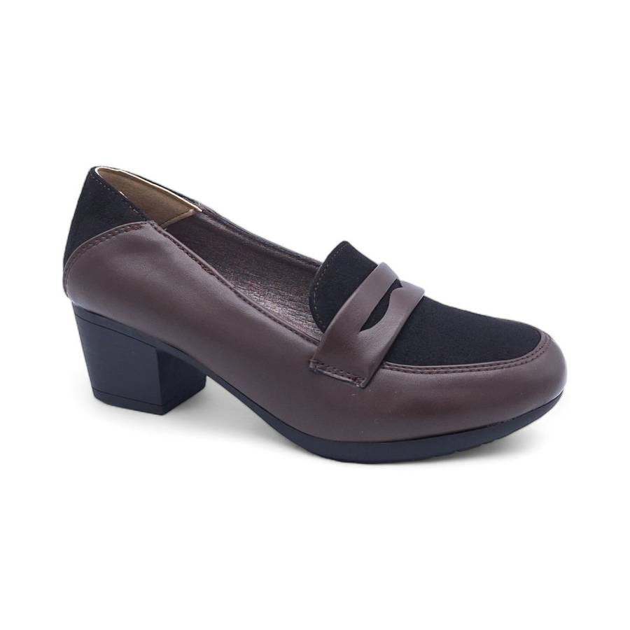 TTP - Women's Classic Block Heel Courts with PU Suede Vamp - HT3803