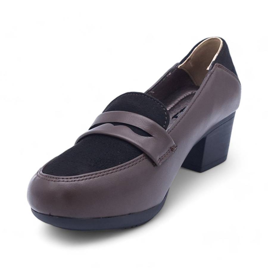 TTP - Women's Classic Block Heel Courts with PU Suede Vamp - HT3803