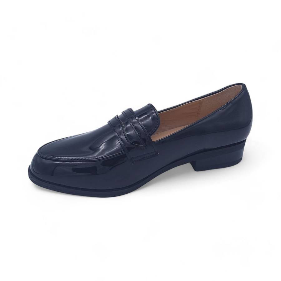 TTP Women's Patent Slip On Loafers with Decor on Vamp JSF76