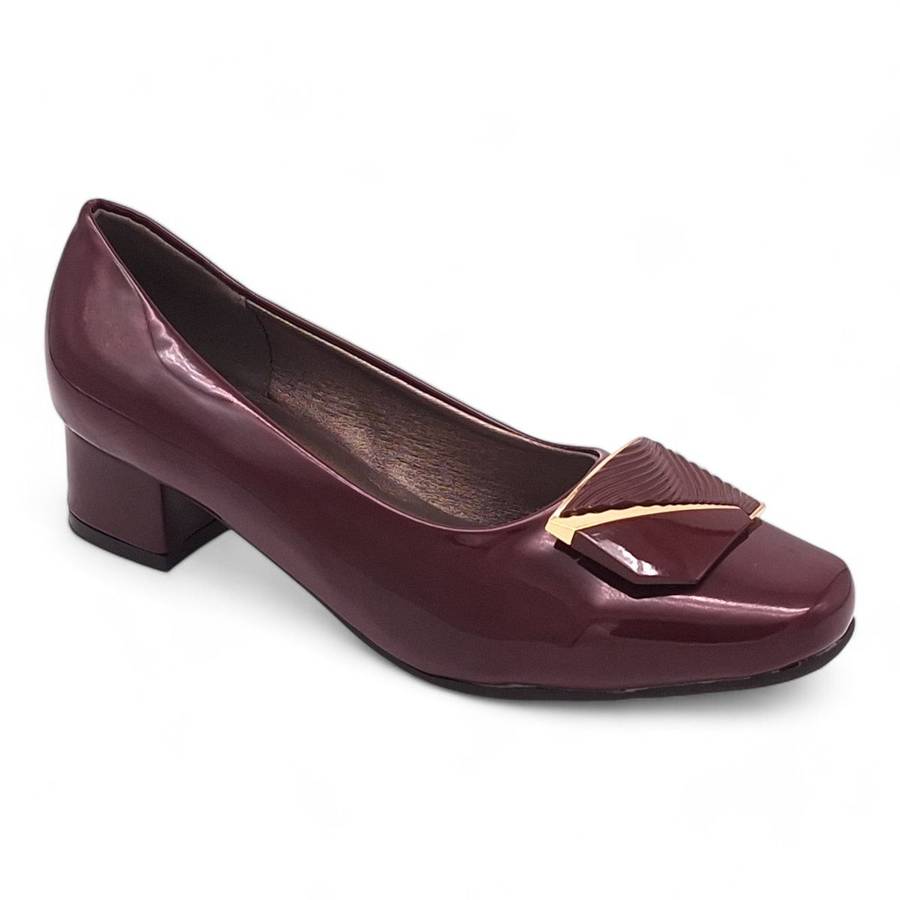 TTP Women Patent PU Square Toe Low Block Heel HT240510