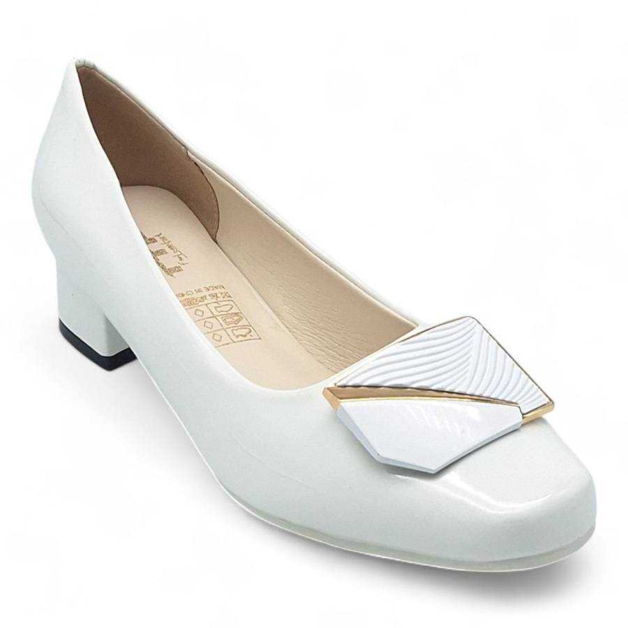 TTP Women Patent PU Square Toe Low Block Heel HT240510