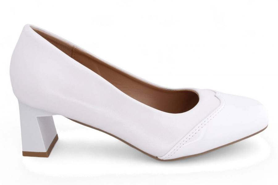 TTP Women PU Rectangular Flare Block Heel with Wingtip JSF101
