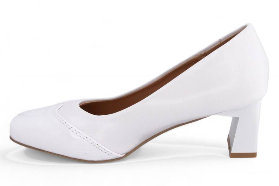 TTP Women PU Rectangular Flare Block Heel with Wingtip JSF101