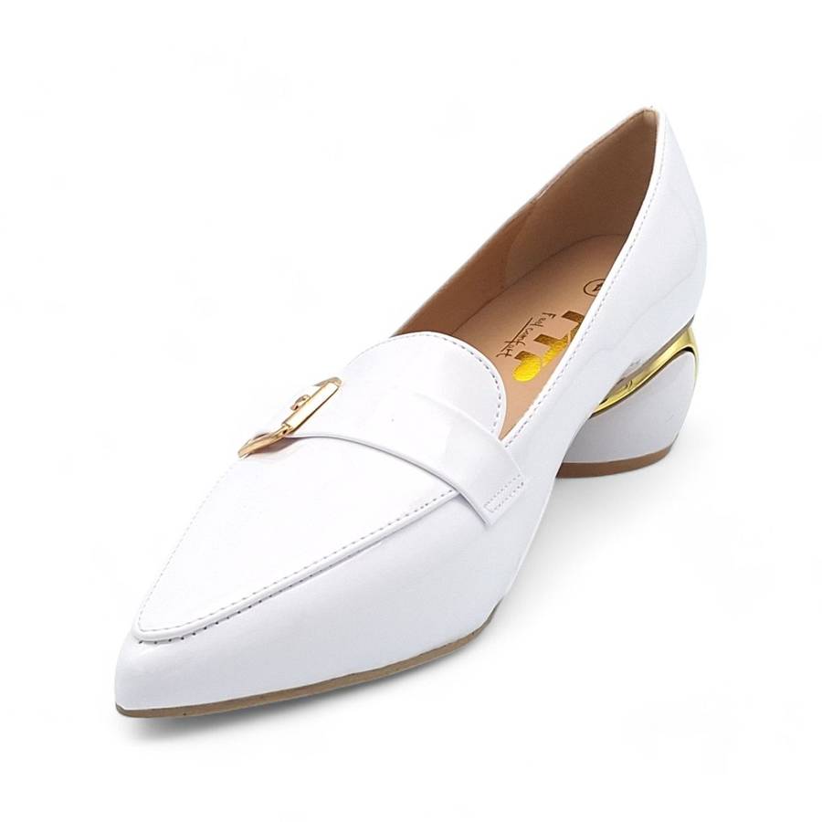 TTP Women Round Heel Point Toe Courts with Buckle Decor on Vamp JSF86