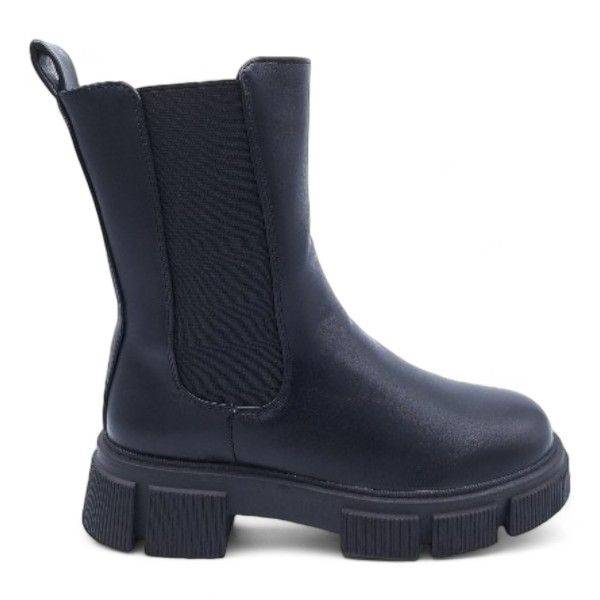 Women Platform Ankle Boots with Side Zipper and Elastic Panel XB231212