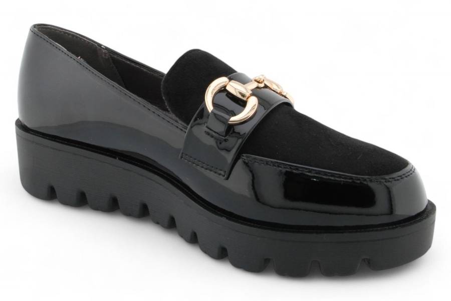 TTP Women Platform Round Toe Loafers with Link Decor HT2422-5