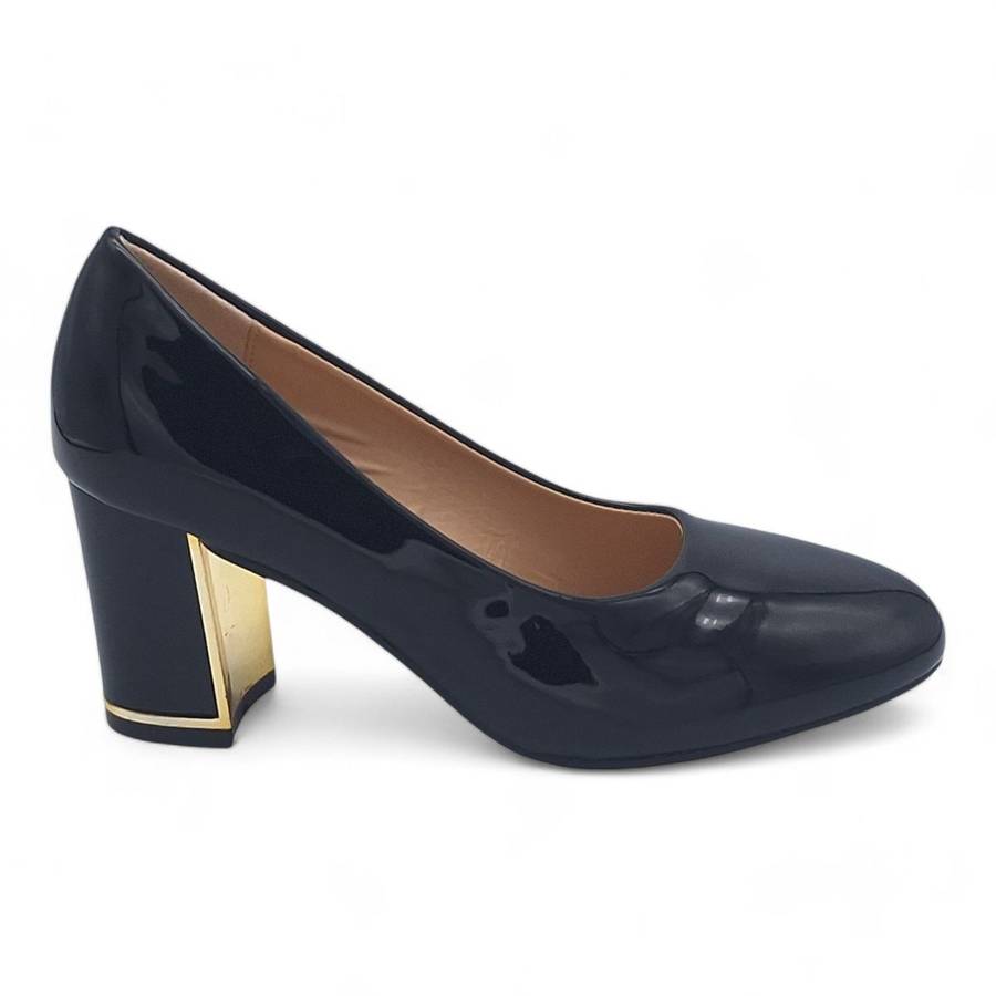 TTP Women Patent PU Block Heel Courts JSF96