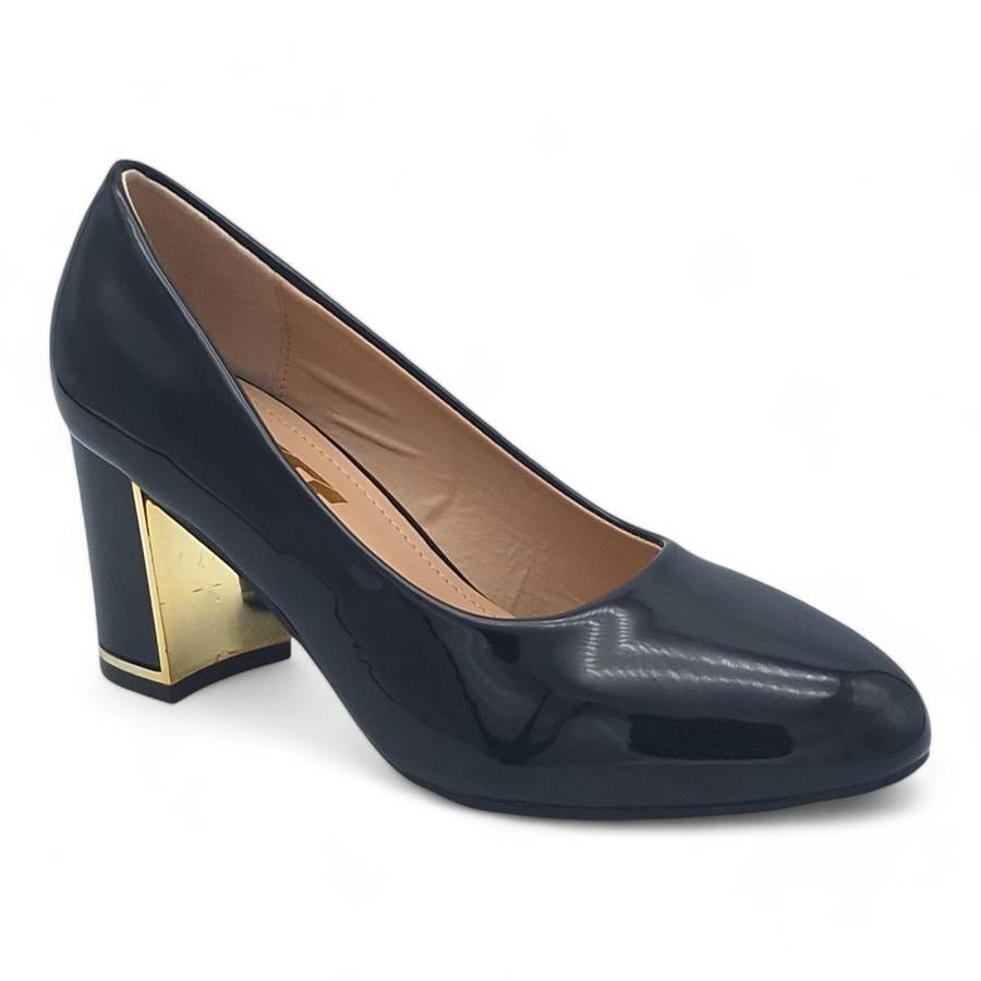TTP Women Patent PU Block Heel Courts JSF96
