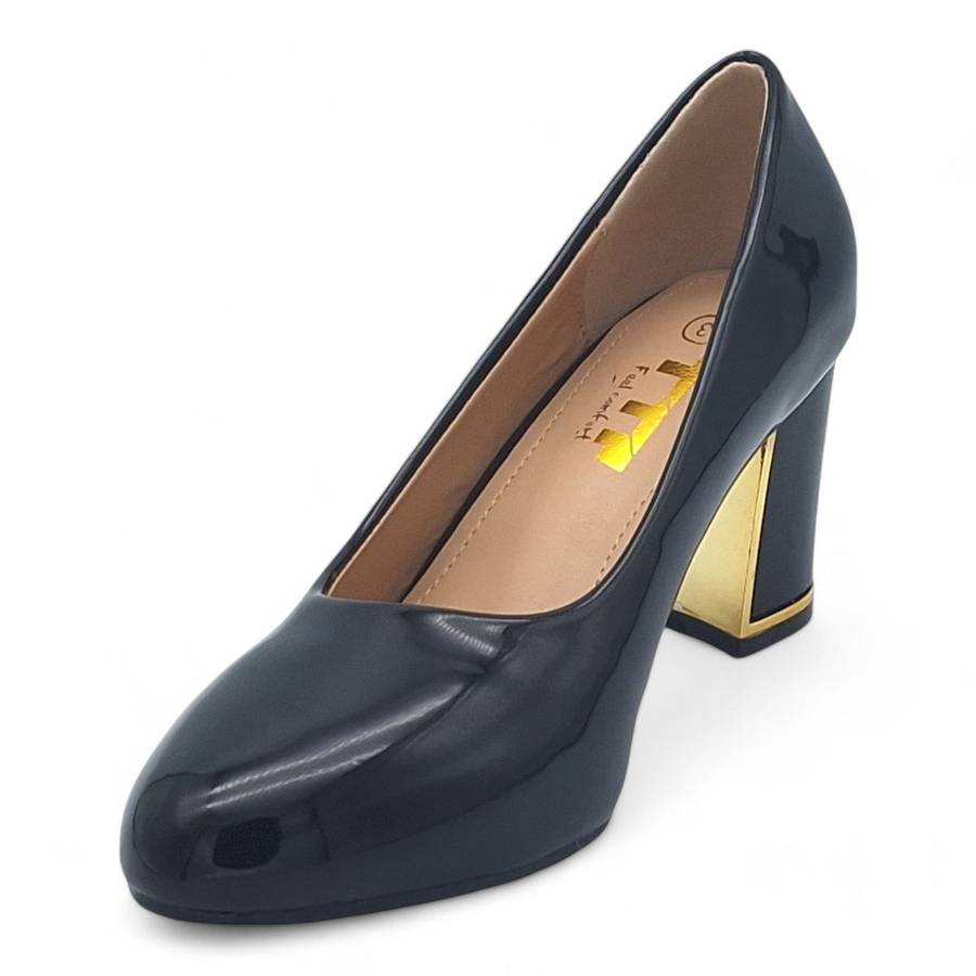 TTP Women Patent PU Block Heel Courts JSF96