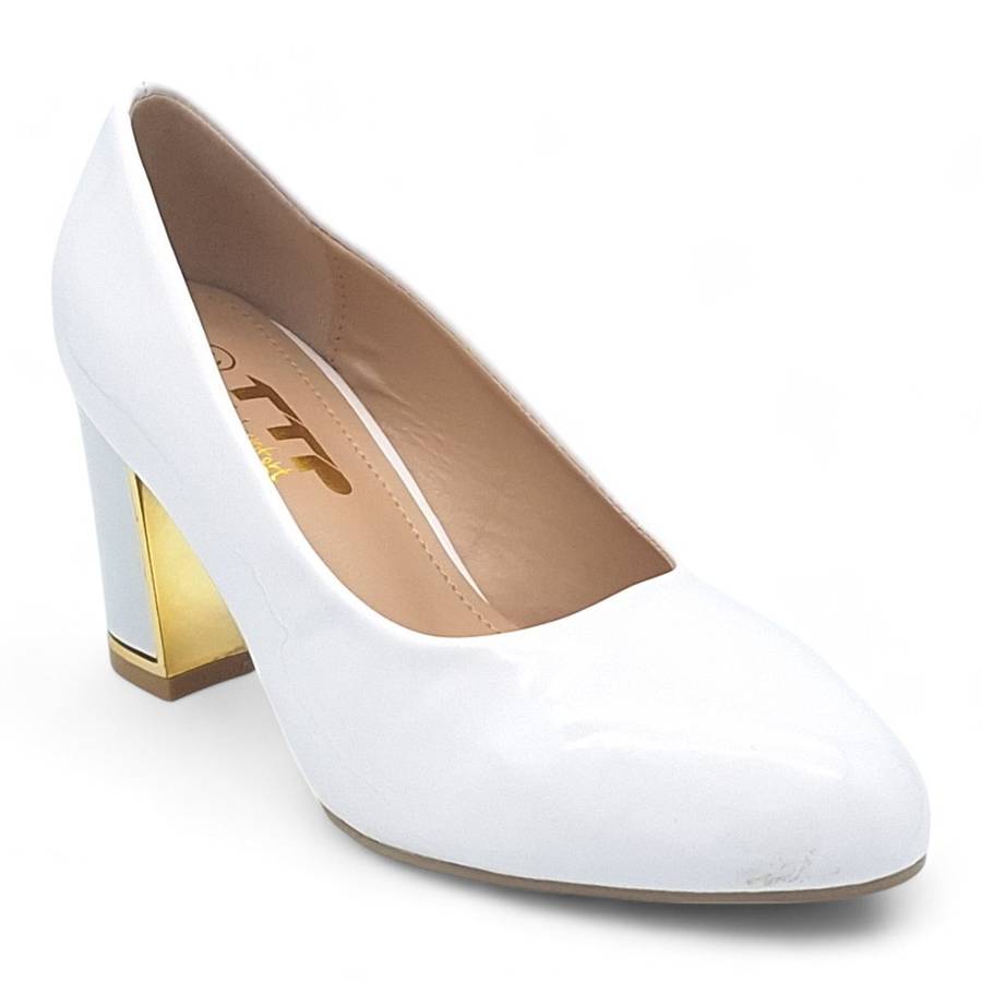 TTP Women Patent PU Block Heel Courts JSF96