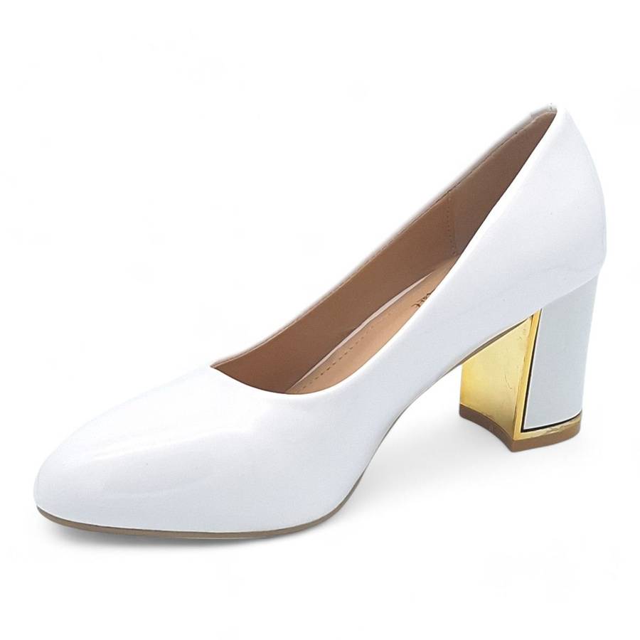 TTP Women Patent PU Block Heel Courts JSF96