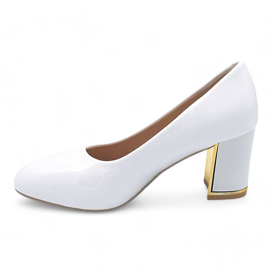 TTP Women Patent PU Block Heel Courts JSF96