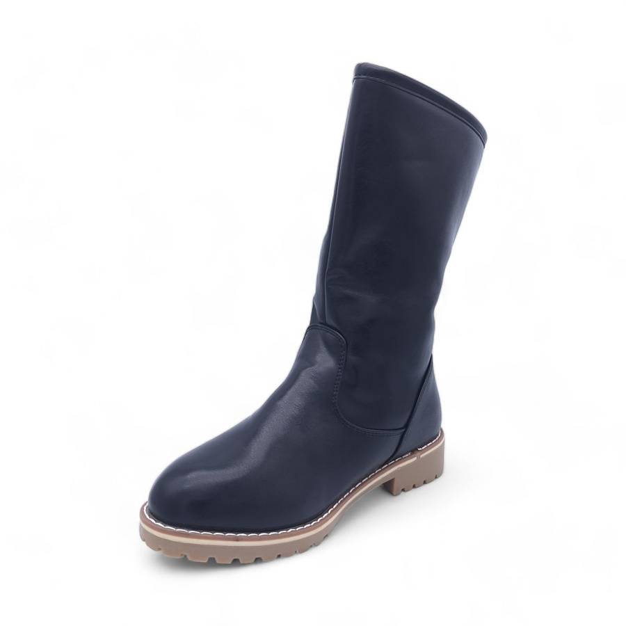Fashion Mid-Calf Boots with Side Zipper - XB8208