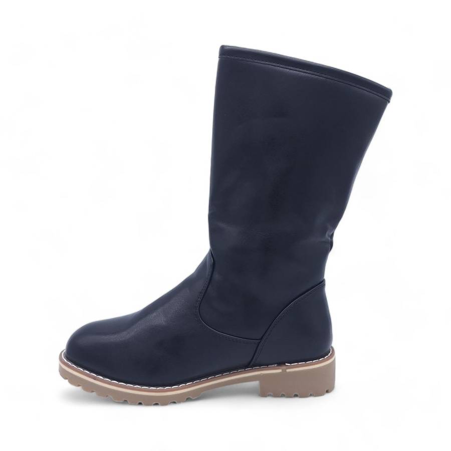 Fashion Mid-Calf Boots with Side Zipper - XB8208