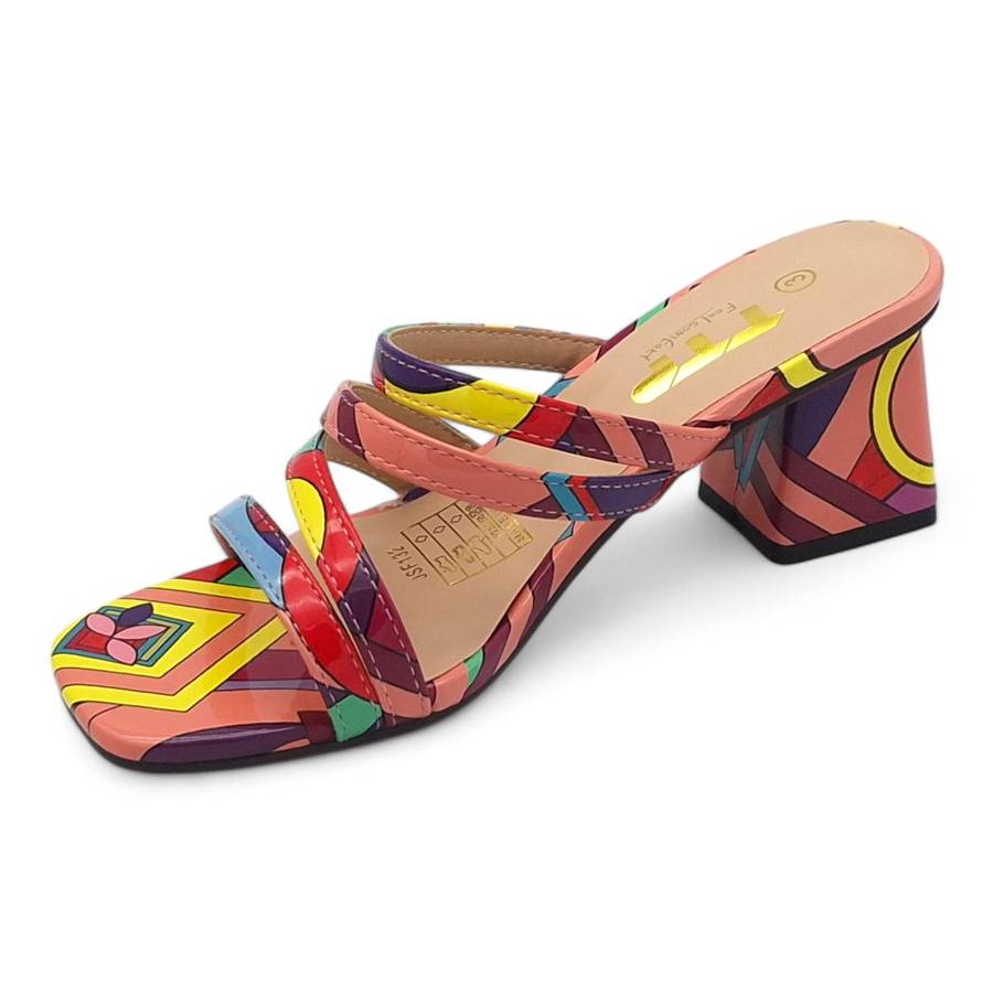 TTP Women Colourful Strappy Slip On Sandals JSF132