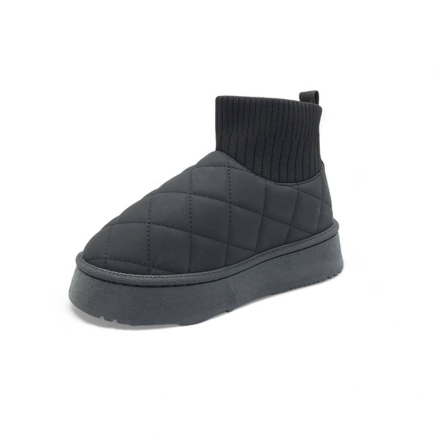 TTP Women's Platform Fur Lined Boots with Elasticated Pull On Opening XBG6
