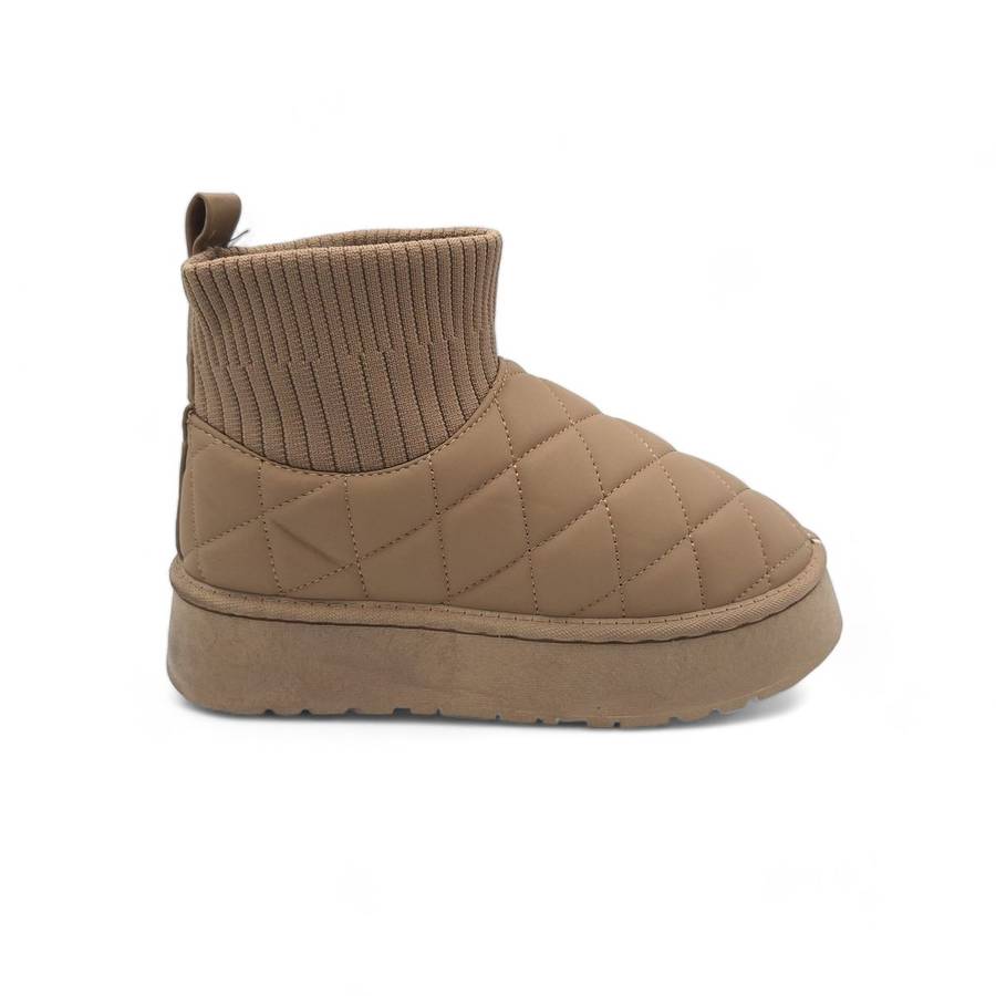 TTP Women's Platform Fur Lined Boots with Elasticated Pull On Opening XBG6