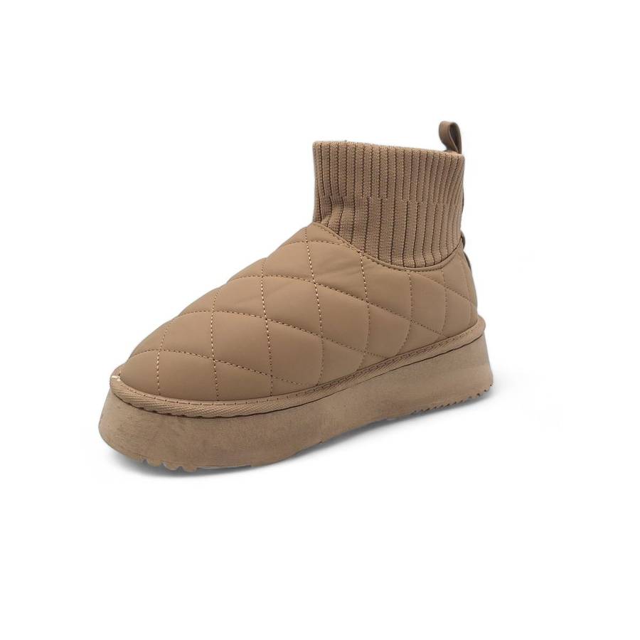 TTP Women's Platform Fur Lined Boots with Elasticated Pull On Opening XBG6