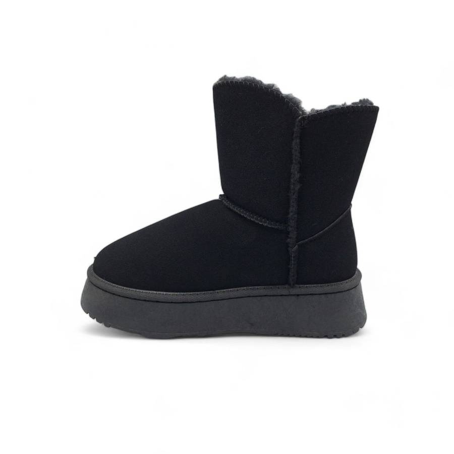 TTP Women's Platform Fur Lined Ankle Boots with Single Button XBK2