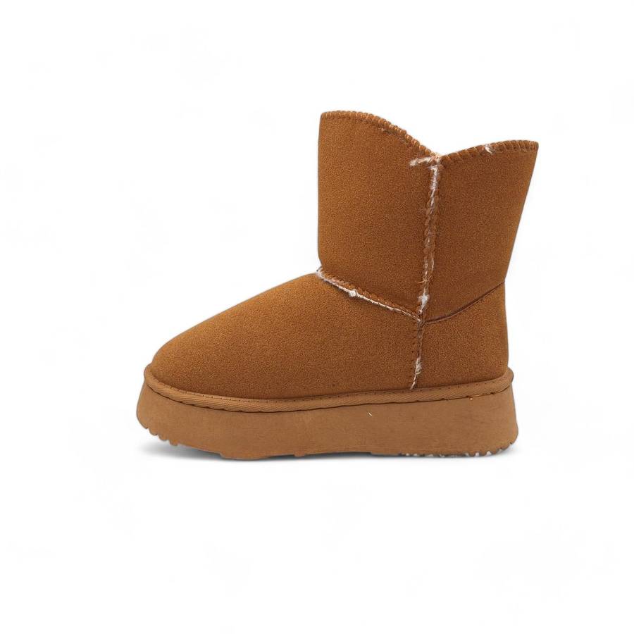 TTP Women's Platform Fur Lined Ankle Boots with Single Button XBK2